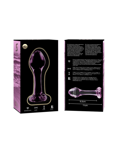 NEBULA SERIES BY IBIZA - MODELLO 2 PLUG ANALE VETRO BOROSILICATO ROSA 11 CM -O- 3.5 CM
