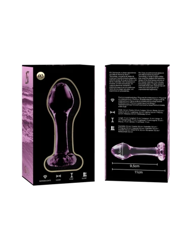NEBULA SERIES BY IBIZA - MODELLO 2 PLUG ANALE VETRO BOROSILICATO ROSA 11 CM -O- 3.5 CM