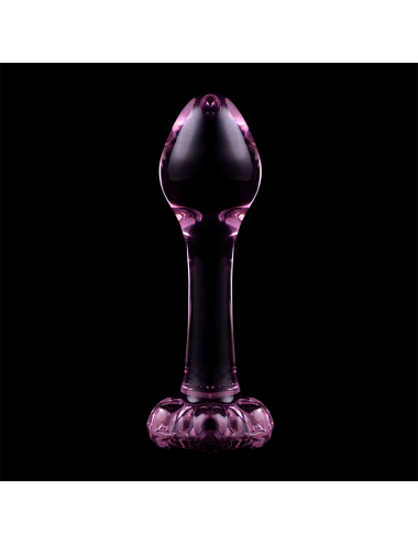 NEBULA SERIES BY IBIZA - MODELLO 2 PLUG ANALE VETRO BOROSILICATO ROSA 11 CM -O- 3.5 CM