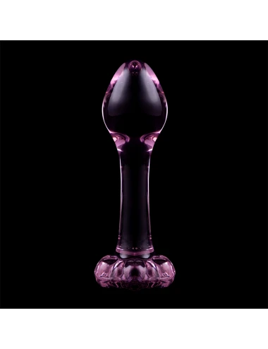 NEBULA SERIES BY IBIZA - MODELLO 2 PLUG ANALE VETRO BOROSILICATO ROSA 11 CM -O- 3.5 CM