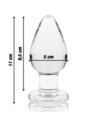 NEBULA SERIES BY IBIZA - MODELLO 3 PLUG ANALE VETRO BOROSILICATO TRASPARENTE 11 CM -O- 5 CM