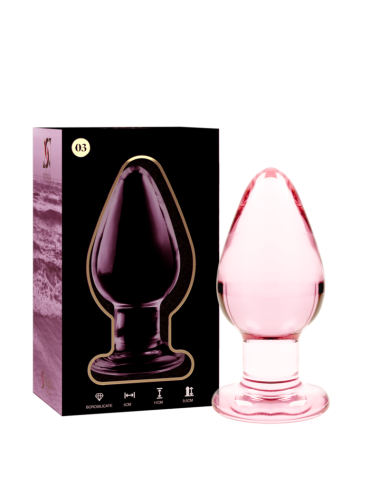 NEBULA SERIES BY IBIZA - MODELLO 3 PLUG ANALE VETRO BOROSILICATO ROSA 11 CM -O- 5 CM