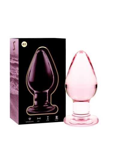 NEBULA SERIES BY IBIZA - MODELLO 3 PLUG ANALE VETRO BOROSILICATO ROSA 11 CM -O- 5 CM