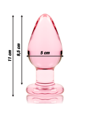 NEBULA SERIES BY IBIZA - MODELLO 3 PLUG ANALE VETRO BOROSILICATO ROSA 11 CM -O- 5 CM