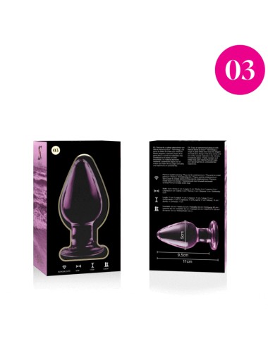 NEBULA SERIES BY IBIZA - MODELLO 3 PLUG ANALE VETRO BOROSILICATO ROSA 11 CM -O- 5 CM