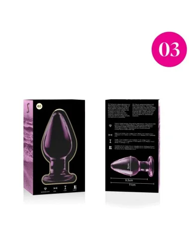 NEBULA SERIES BY IBIZA - MODELLO 3 PLUG ANALE VETRO BOROSILICATO ROSA 11 CM -O- 5 CM