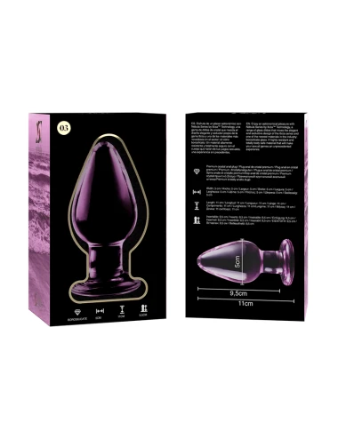 NEBULA SERIES BY IBIZA - MODELLO 3 PLUG ANALE VETRO BOROSILICATO ROSA 11 CM -O- 5 CM