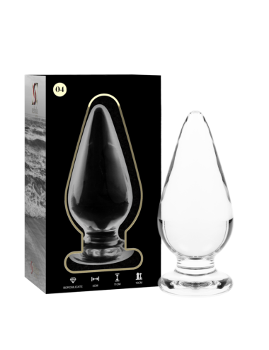 NEBULA SERIES BY IBIZA - MODELLO 4 PLUG ANALE VETRO BOROSILICATO TRASPARENTE 11 CM -O- 5 CM