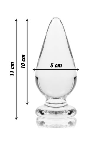 NEBULA SERIES BY IBIZA - MODELLO 4 PLUG ANALE VETRO BOROSILICATO TRASPARENTE 11 CM -O- 5 CM