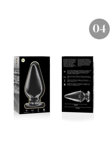 NEBULA SERIES BY IBIZA - MODELLO 4 PLUG ANALE VETRO BOROSILICATO TRASPARENTE 11 CM -O- 5 CM