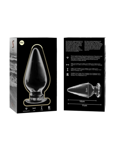 NEBULA SERIES BY IBIZA - MODELLO 4 PLUG ANALE VETRO BOROSILICATO TRASPARENTE 11 CM -O- 5 CM