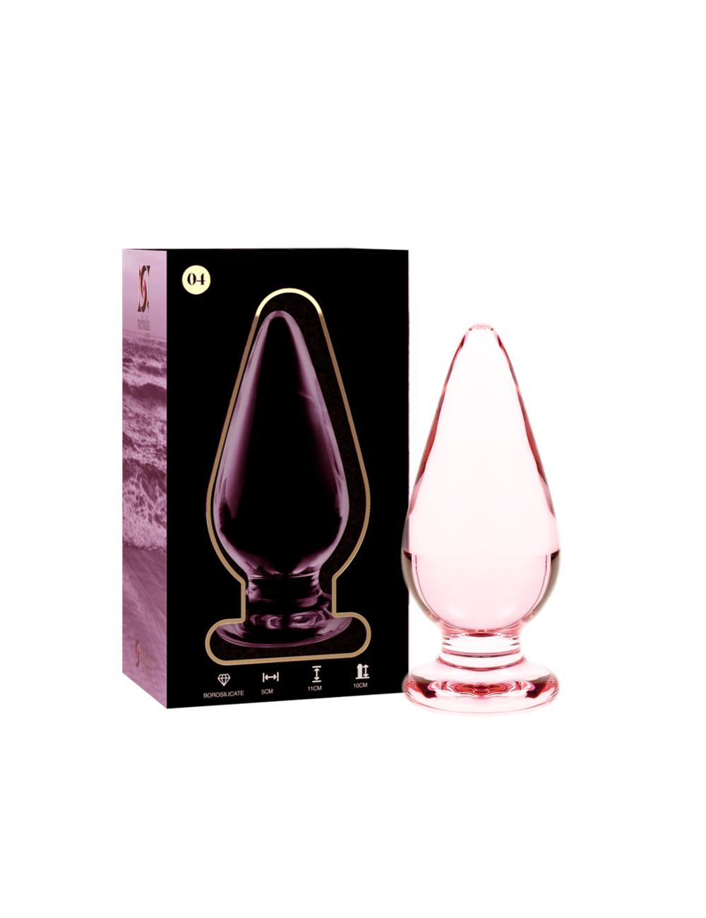 NEBULA SERIES BY IBIZA - MODELLO 4 PLUG ANALE VETRO BOROSILICATO ROSA 11 CM -O- 5 CM NEBULA SERIES BY IBIZA - MODELLO 4 PLUG ANALE VETRO BOROSILICATO ROSA 11 CM -O- 5 CM