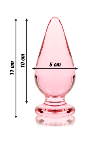 NEBULA SERIES BY IBIZA - MODELLO 4 PLUG ANALE VETRO BOROSILICATO ROSA 11 CM -O- 5 CM
