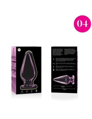 NEBULA SERIES BY IBIZA - MODELLO 4 PLUG ANALE VETRO BOROSILICATO ROSA 11 CM -O- 5 CM