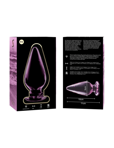NEBULA SERIES BY IBIZA - MODELLO 4 PLUG ANALE VETRO BOROSILICATO ROSA 11 CM -O- 5 CM