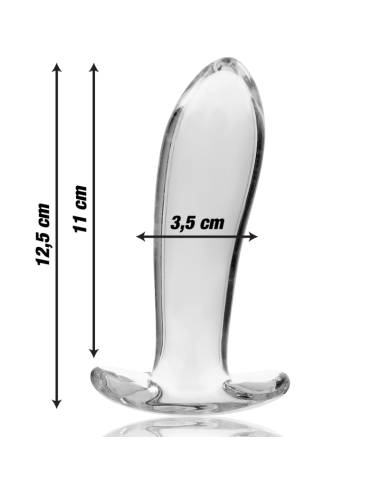 NEBULA SERIES BY IBIZA - MODELLO 5 PLUG ANALE VETRO BOROSILICATO TRASPARENTE 12.5 CM -O- 3.5 CM