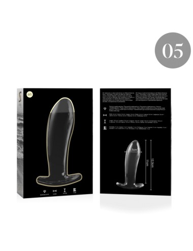NEBULA SERIES BY IBIZA - MODELLO 5 PLUG ANALE VETRO BOROSILICATO TRASPARENTE 12.5 CM -O- 3.5 CM