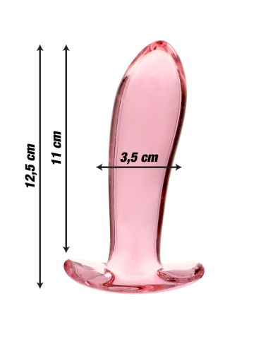 NEBULA SERIES BY IBIZA - MODELLO 5 PLUG ANALE VETRO BOROSILICATO ROSA 12.5 CM -O- 3.5 CM