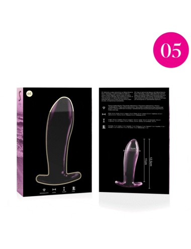 NEBULA SERIES BY IBIZA - MODELLO 5 PLUG ANALE VETRO BOROSILICATO ROSA 12.5 CM -O- 3.5 CM