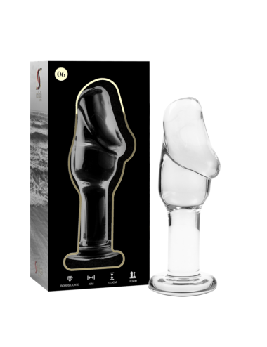 NEBULA SERIES BY IBIZA - MODELLO 6 PLUG ANALE VETRO BOROSILICATO TRASPARENTE 12.5 CM -O- 4 CM