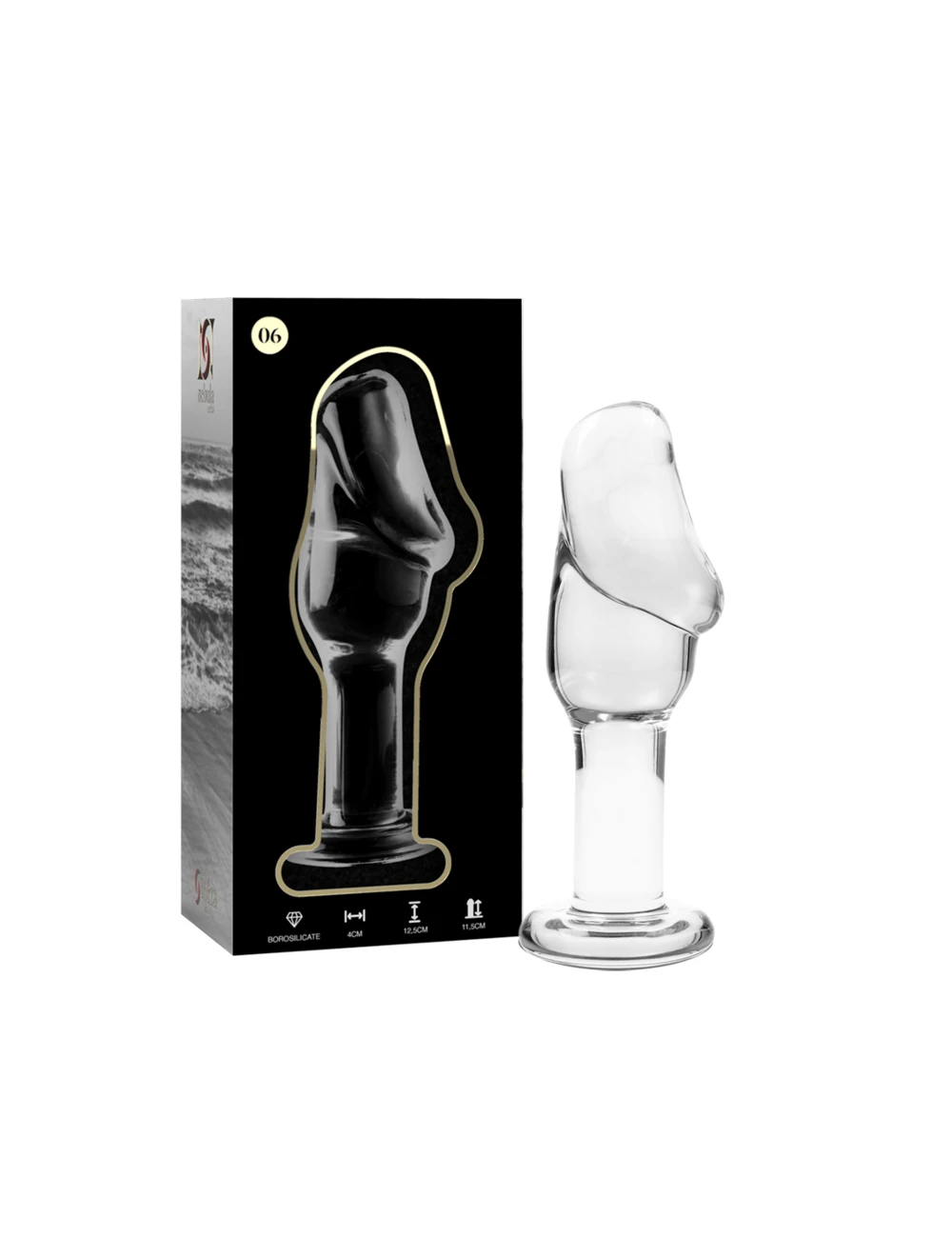 NEBULA SERIES BY IBIZA - MODELLO 6 PLUG ANALE VETRO BOROSILICATO TRASPARENTE 12.5 CM -O- 4 CM NEBULA SERIES BY IBIZA - MODELLO 6 PLUG ANALE VETRO BOROSILICATO TRASPARENTE 12.5 CM -O- 4 CM