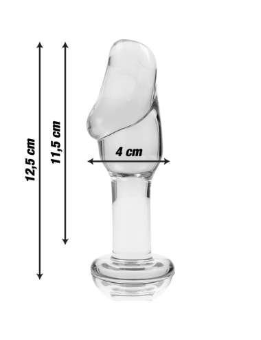 NEBULA SERIES BY IBIZA - MODELLO 6 PLUG ANALE VETRO BOROSILICATO TRASPARENTE 12.5 CM -O- 4 CM