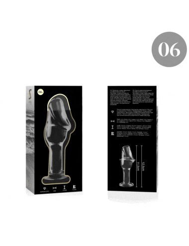 NEBULA SERIES BY IBIZA - MODELLO 6 PLUG ANALE VETRO BOROSILICATO TRASPARENTE 12.5 CM -O- 4 CM