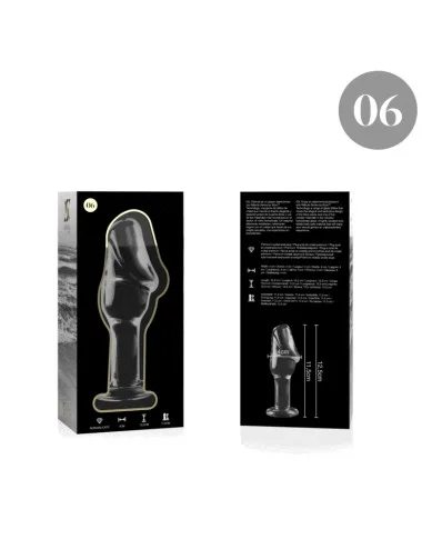 NEBULA SERIES BY IBIZA - MODELLO 6 PLUG ANALE VETRO BOROSILICATO TRASPARENTE 12.5 CM -O- 4 CM