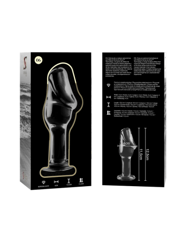 NEBULA SERIES BY IBIZA - MODELLO 6 PLUG ANALE VETRO BOROSILICATO TRASPARENTE 12.5 CM -O- 4 CM