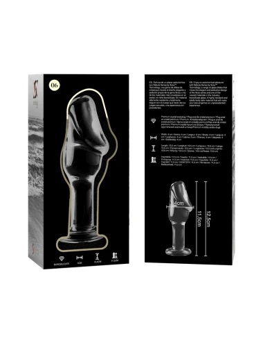 NEBULA SERIES BY IBIZA - MODELLO 6 PLUG ANALE VETRO BOROSILICATO TRASPARENTE 12.5 CM -O- 4 CM