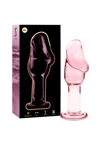 NEBULA SERIES BY IBIZA - MODELLO 6 PLUG ANALE VETRO BOROSILICATO ROSA 12.5 CM -O- 4 CM