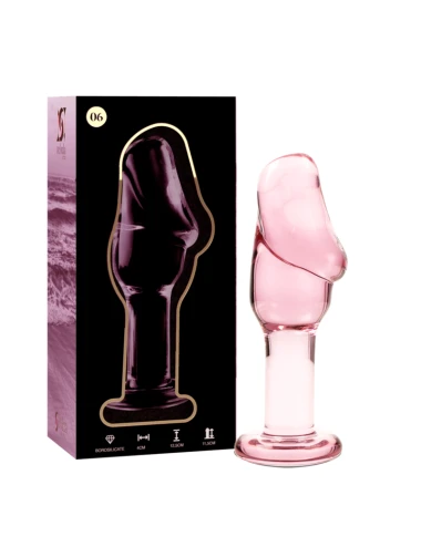 NEBULA SERIES BY IBIZA - MODELLO 6 PLUG ANALE VETRO BOROSILICATO ROSA 12.5 CM -O- 4 CM