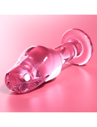 NEBULA SERIES BY IBIZA - MODELLO 6 PLUG ANALE VETRO BOROSILICATO ROSA 12.5 CM -O- 4 CM