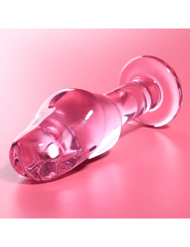 NEBULA SERIES BY IBIZA - MODELLO 6 PLUG ANALE VETRO BOROSILICATO ROSA 12.5 CM -O- 4 CM