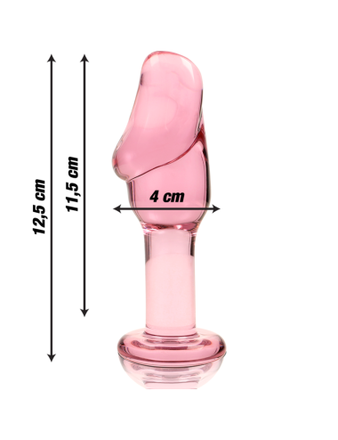 NEBULA SERIES BY IBIZA - MODELLO 6 PLUG ANALE VETRO BOROSILICATO ROSA 12.5 CM -O- 4 CM