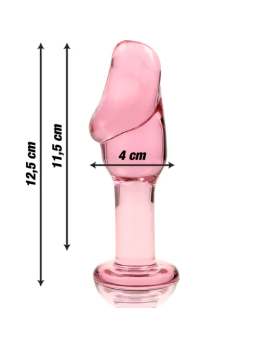 NEBULA SERIES BY IBIZA - MODELLO 6 PLUG ANALE VETRO BOROSILICATO ROSA 12.5 CM -O- 4 CM