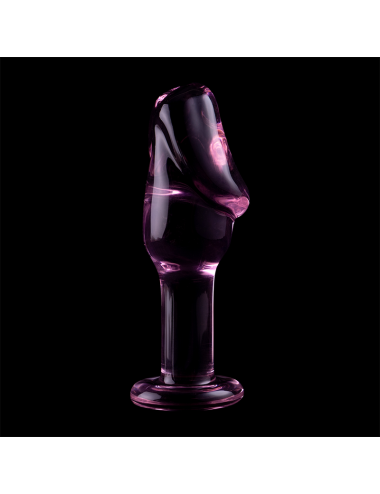 NEBULA SERIES BY IBIZA - MODELLO 6 PLUG ANALE VETRO BOROSILICATO ROSA 12.5 CM -O- 4 CM
