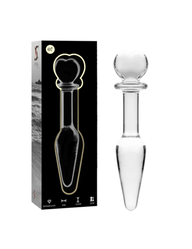 NEBULA SERIES BY IBIZA - MODELLO 7 PLUG ANALE VETRO BOROSILICATO TRASPARENTE 13.5 CM -O- 3 CM