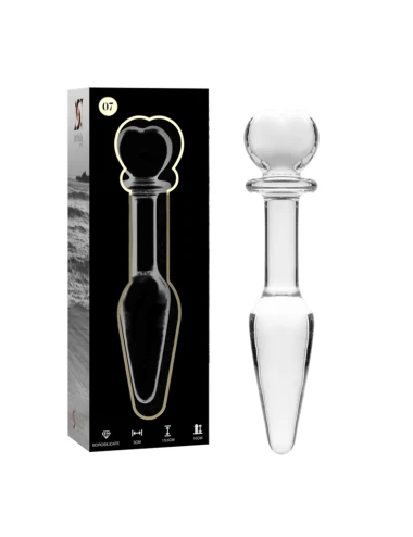 NEBULA SERIES BY IBIZA - MODELLO 7 PLUG ANALE VETRO BOROSILICATO TRASPARENTE 13.5 CM -O- 3 CM