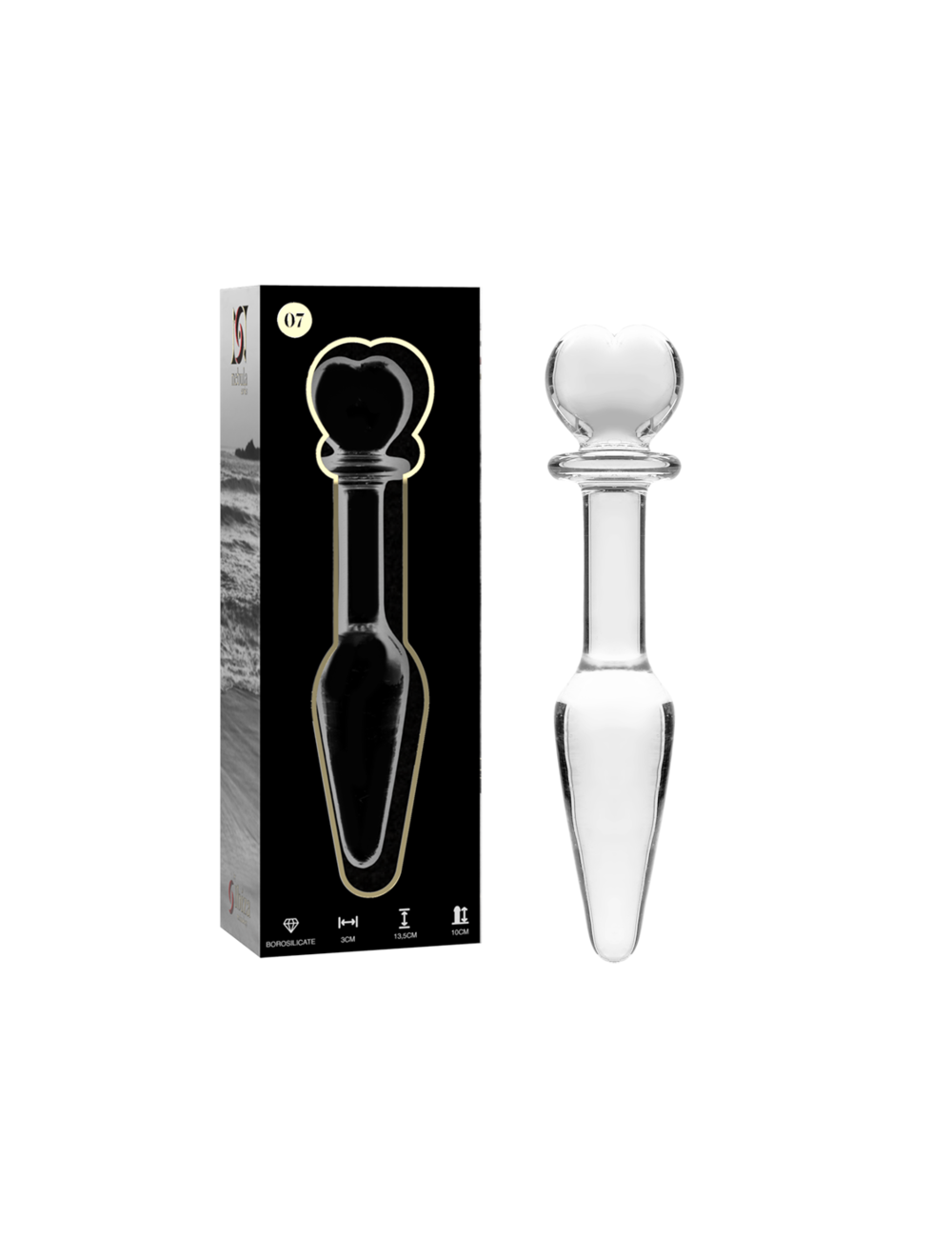 NEBULA SERIES BY IBIZA - MODELLO 7 PLUG ANALE VETRO BOROSILICATO TRASPARENTE 13.5 CM -O- 3 CM NEBULA SERIES BY IBIZA - MODELLO 7 PLUG ANALE VETRO BOROSILICATO TRASPARENTE 13.5 CM -O- 3 CM
