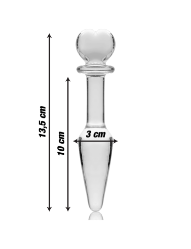 NEBULA SERIES BY IBIZA - MODELLO 7 PLUG ANALE VETRO BOROSILICATO TRASPARENTE 13.5 CM -O- 3 CM