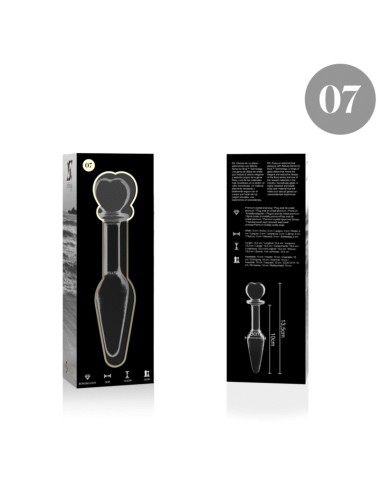 NEBULA SERIES BY IBIZA - MODELLO 7 PLUG ANALE VETRO BOROSILICATO TRASPARENTE 13.5 CM -O- 3 CM