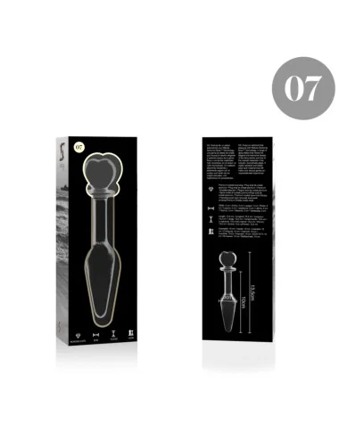 NEBULA SERIES BY IBIZA - MODELLO 7 PLUG ANALE VETRO BOROSILICATO TRASPARENTE 13.5 CM -O- 3 CM
