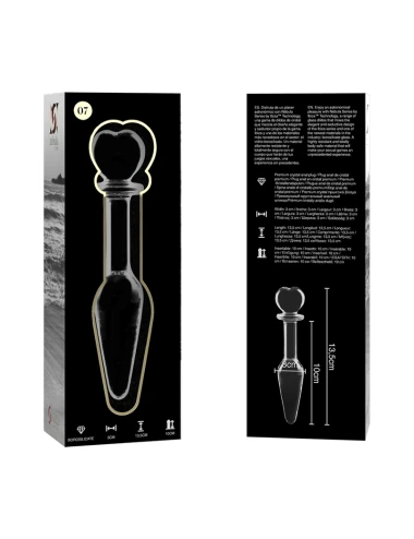 NEBULA SERIES BY IBIZA - MODELLO 7 PLUG ANALE VETRO BOROSILICATO TRASPARENTE 13.5 CM -O- 3 CM