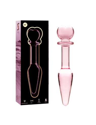 NEBULA SERIES BY IBIZA - MODELLO 7 PLUG ANALE VETRO BOROSILICATO ROSA 13.5 CM -O- 3 CM
