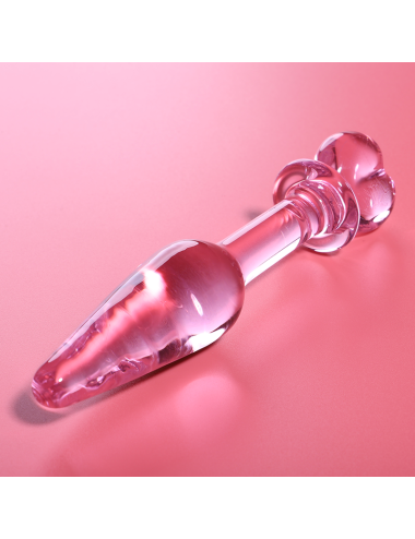 NEBULA SERIES BY IBIZA - MODELLO 7 PLUG ANALE VETRO BOROSILICATO ROSA 13.5 CM -O- 3 CM