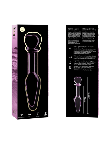 NEBULA SERIES BY IBIZA - MODELLO 7 PLUG ANALE VETRO BOROSILICATO ROSA 13.5 CM -O- 3 CM