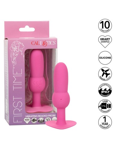 CALEXOTICS - FIRST TIME PLUG ANALE SONDA PERLINE 10 VIBRAZIONI ROSA
