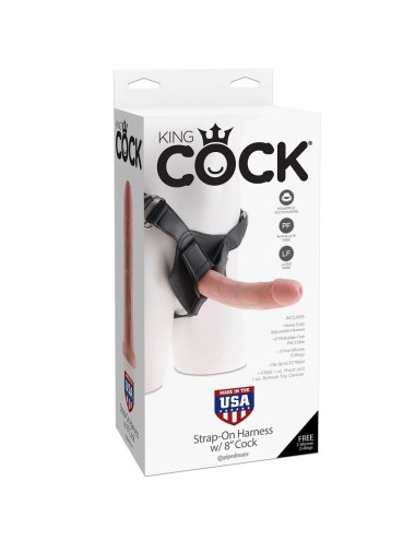 KING COCK - IMBRACATURA PER CAZZO KING CON PENE NATURALE REALISTICO 20,3 CM