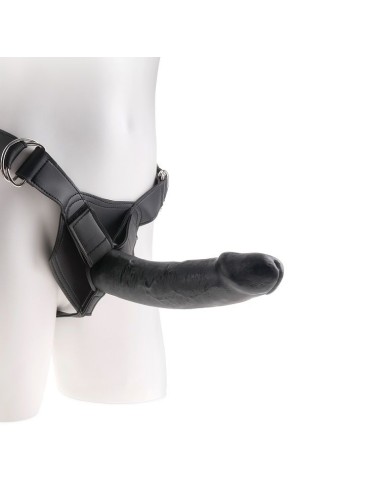 KING COCK - IMBRACATURA PER CAZZO KING CON PENE NERO REALISTICO 22,9 CM